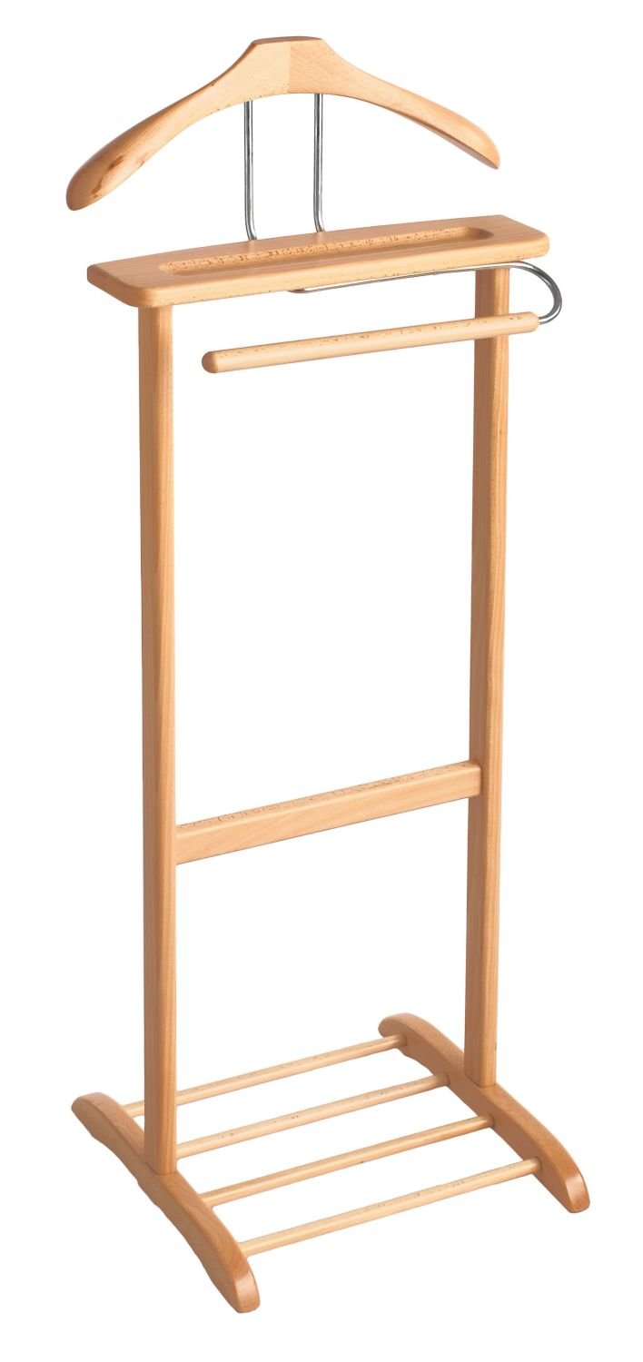 Herrendiener, Kleiderständer Buchenholz natur lackiert (stummer Diener)