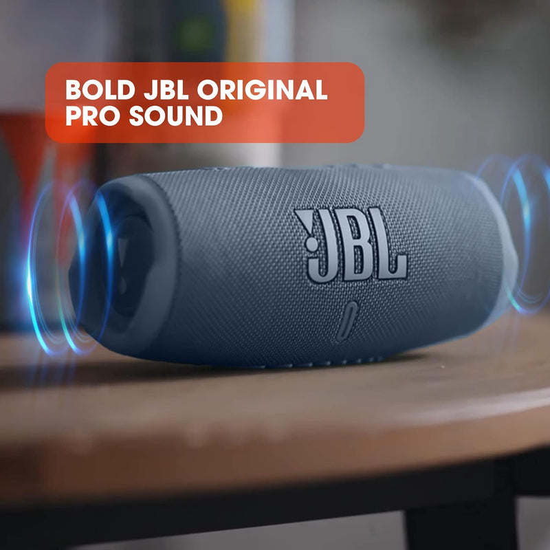 JBL Charge 5 Bluetooth-Lautsprecher in Petrol-Blau – Wasserfeste, portable Boombox mit integrierter