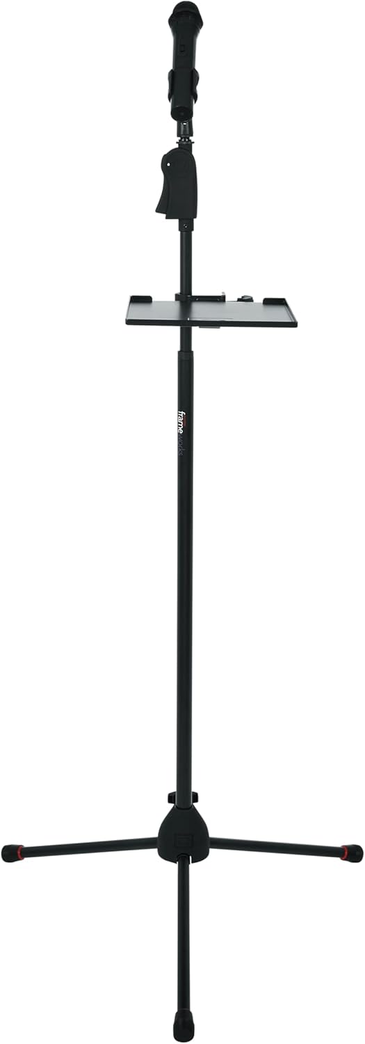 Gator Frameworks Zubehörablage für Mikrofonständer, 23 x 23 cm Fläche mit max. 4 kg Belastbarkeit, s