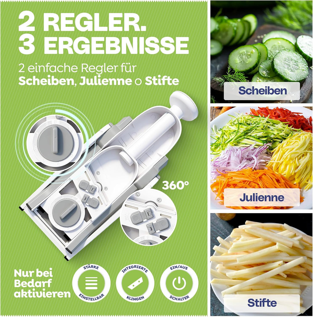 Katana Pro 10 in 1™ Gemüsehobel Verstellbar Multifunktional - Allesschneider klappbar - Mandoline Ge