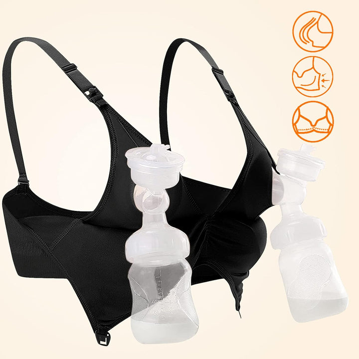 iloveSIA® Abpumpen BH Pump BH Ohne Bügel Milchpumpe BH Nursing Bra Pump Still BH XXL Farbe Schwarz+s