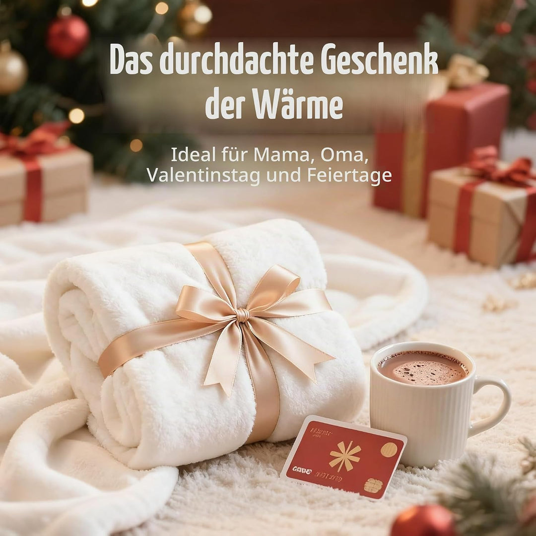 SNZ USB Heizdecke mit 20000mAh Akku, 150 x 80 cm Kabellos Heated Blanket, 3 Temperatursstufen, Flane