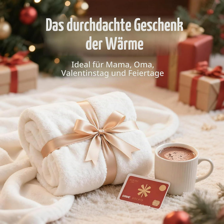 SNZ USB Heizdecke mit 10000mAh Akku, 150 x 80 cm Kabellos Heated Blanket, 3 Temperatursstufen, Flane