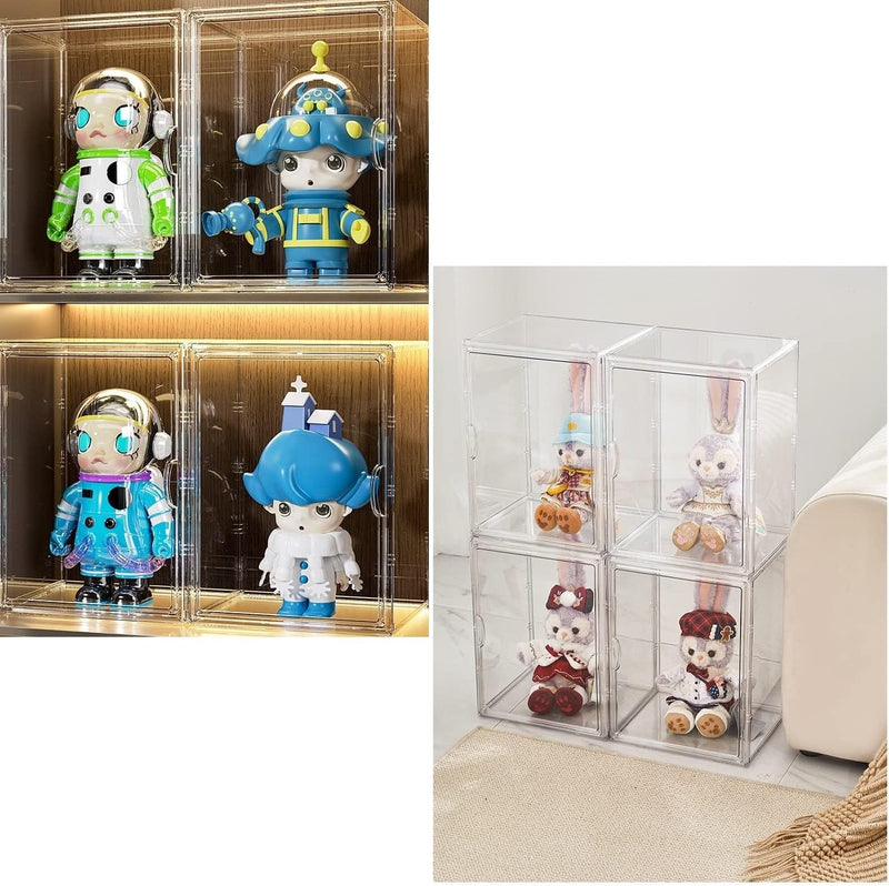 Siyecioa Acryl Vitrine Schaukasten Transparent, Plexiglas Vitrine mit Tür Für Action Figuren Spielze