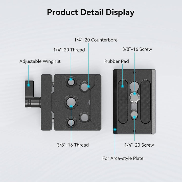 SMALLRIG Schnelle Veröffentlichung Klemme und Platte, Baseplate für Arca Standard - 2280