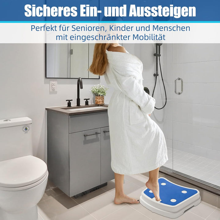 Trittstufe Badezimmer für Senioren, Einstiegshilfe Dusche Senioren, Stapelbarer Rutschfester tragbar