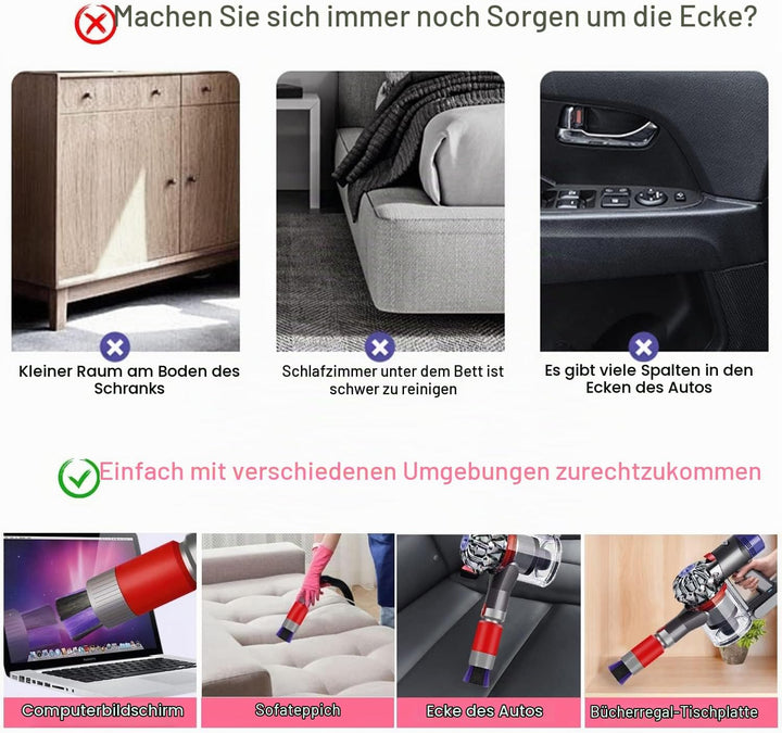 3 Stück Rückstandsloser Staubpinsel Staubsauger Zubehör Set, Kratzfreie Staubbürste für Dyson Schlau