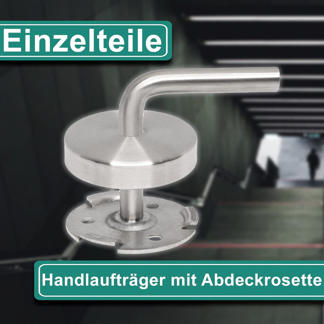 PRIOstahl Handlaufhalter Wandhalter Handlaufstütze für Handlauf - 4 x Handlaufträger an die Wand 3-l