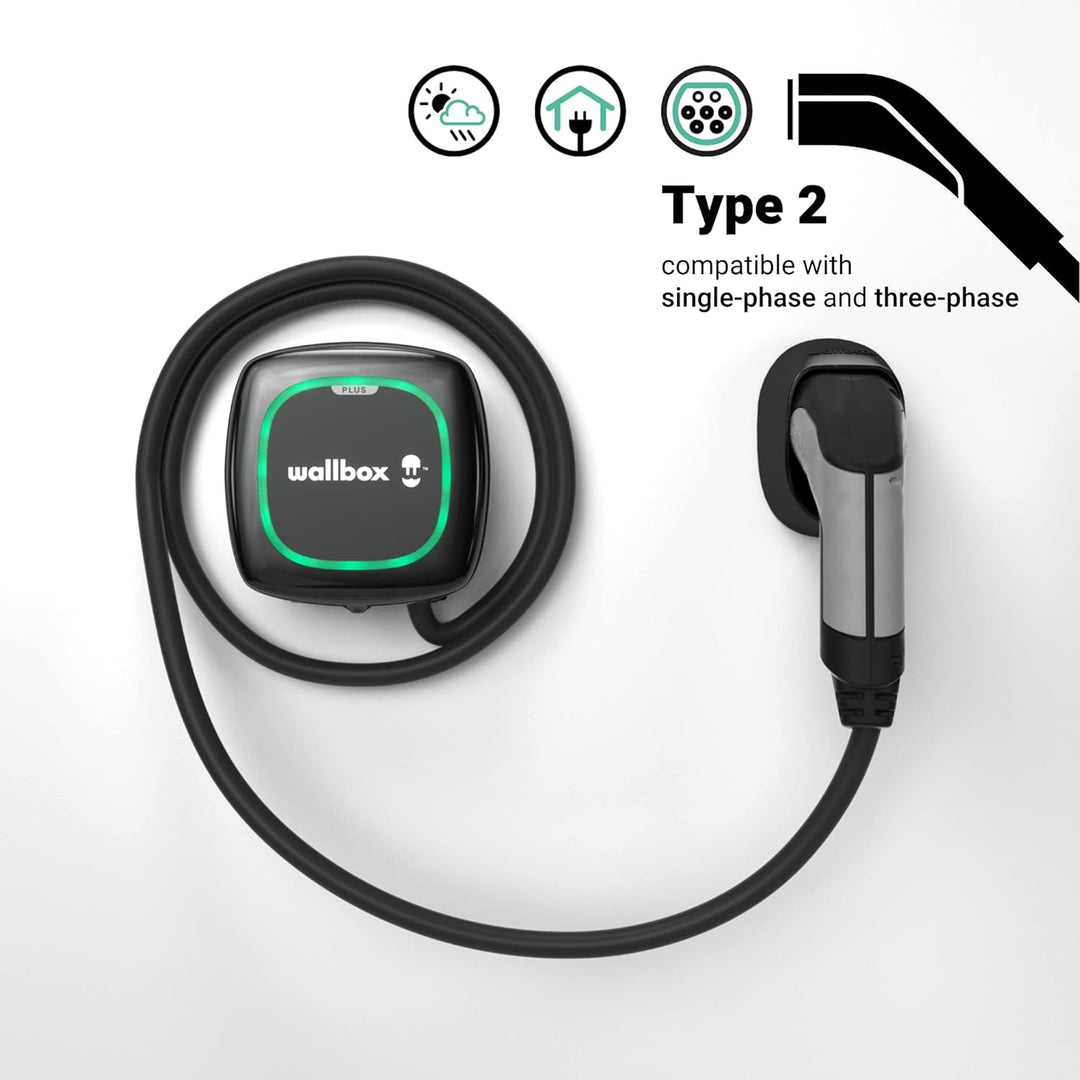 Wallbox Pulsar Plus Ladegerät für Elektrofahrzeuge. Mit Einstellbarer Leistung von bis zu 22 kW. Lad