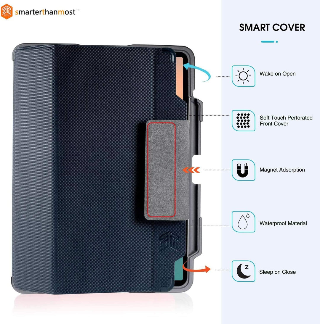 STM Bags Dux Plus Case Folio Schutzhülle für Apple 12,9" iPad Pro (2018) - blau/transparent [Lädt Ap
