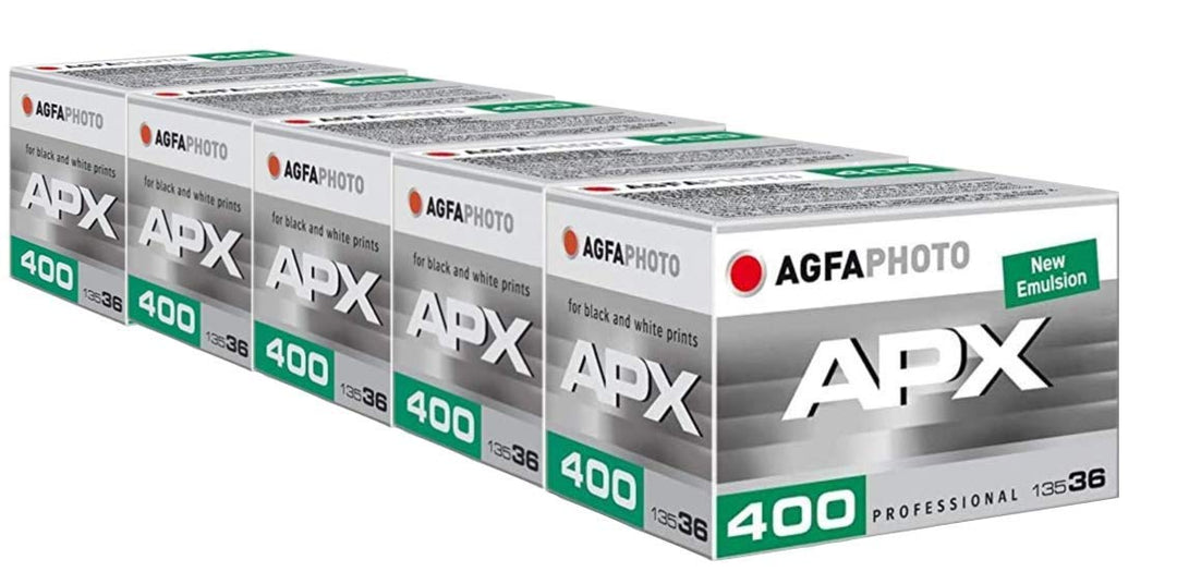 AgfaPhoto APX 400 135-36 Negativfim S/W im 5er Pack, AG6A4360-5 5 Stück 400 ASA Single, 5 Stück 400