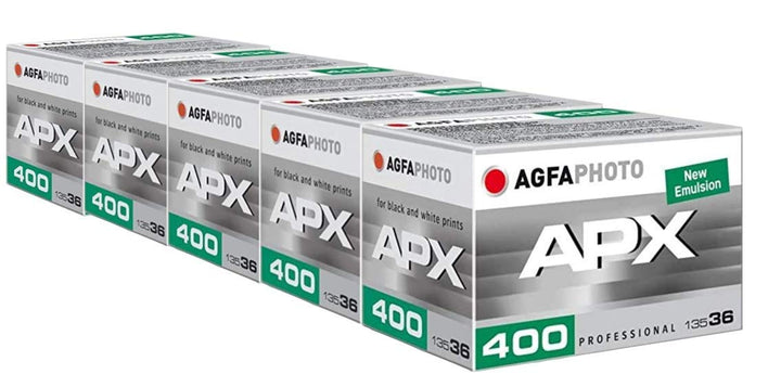 AgfaPhoto APX 400 135-36 Negativfim S/W im 5er Pack, AG6A4360-5 5 Stück 400 ASA Single, 5 Stück 400