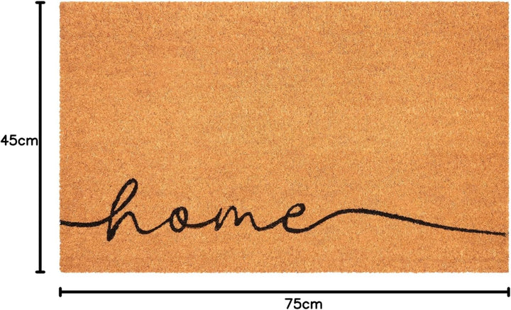 BRUBAKER Fussmatte für Aussen und Innen - Home - 45 x 75 cm Schmutzfangmatte aus 100% Kokos - Antiru