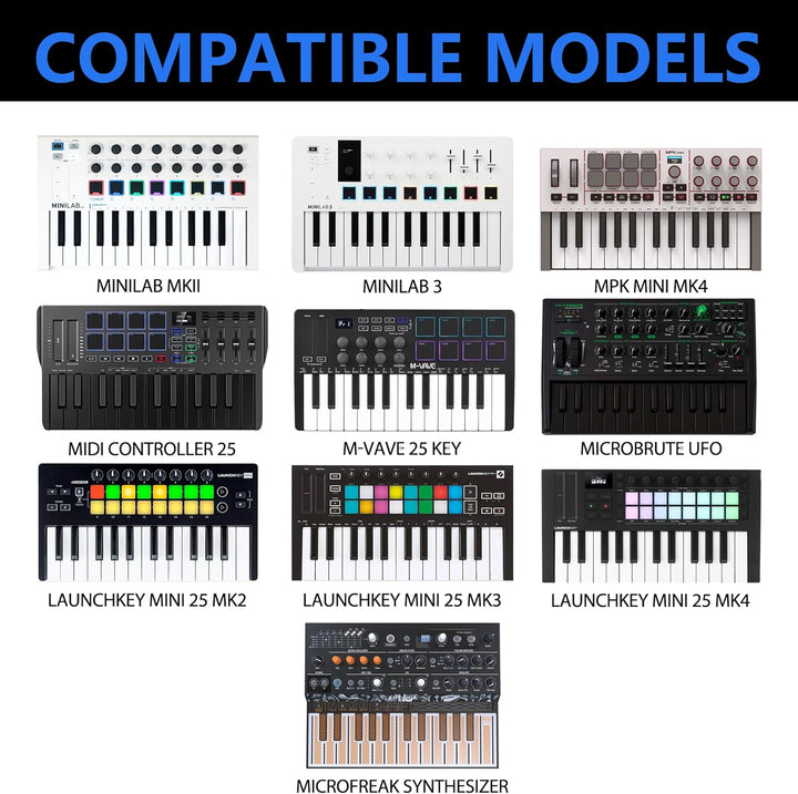 Musiin Hardshell Case for Arturia MiniLab 3/MiniLab MkII 25 Slim-Keyboard Controller & Arturia Midi
