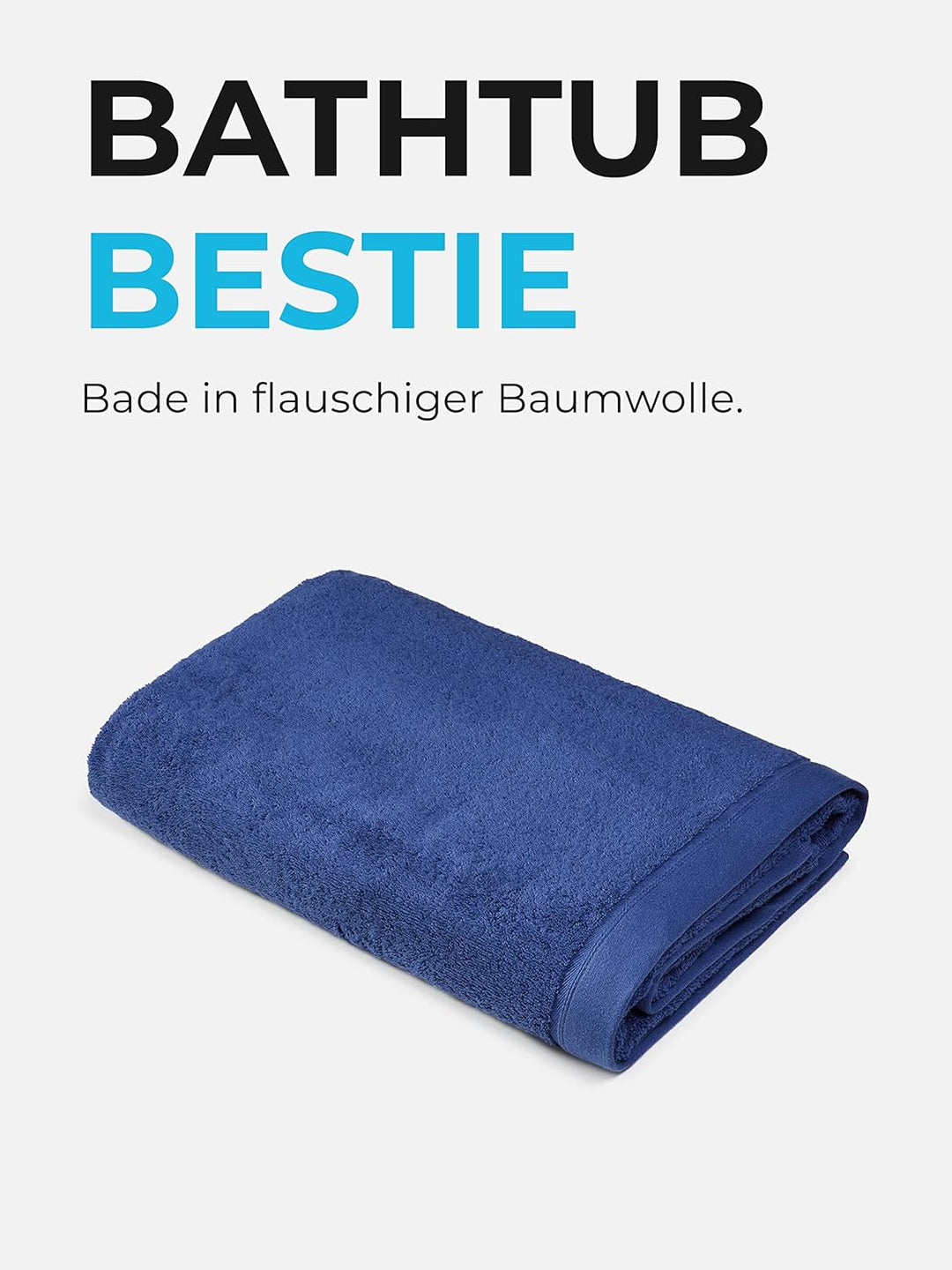 Sowel® Premium Badetuch 100x150 cm, Handtuch aus 100% Bio-Baumwolle, Hergestellt in Portugal, Marine