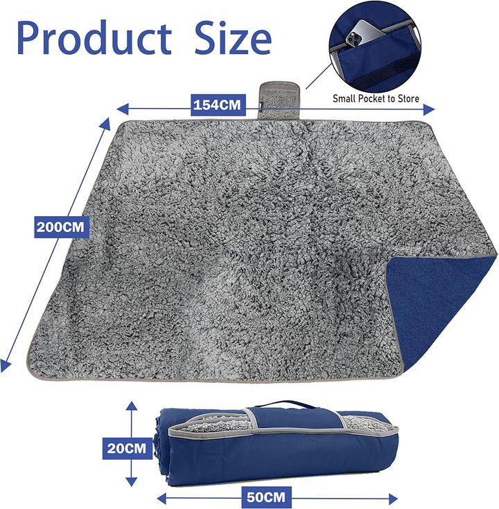 Kato Tirrinia Camping Decke wasserdicht, wasserdichte Picknickdecke Sherpa Outdoor Decke Sanddichte