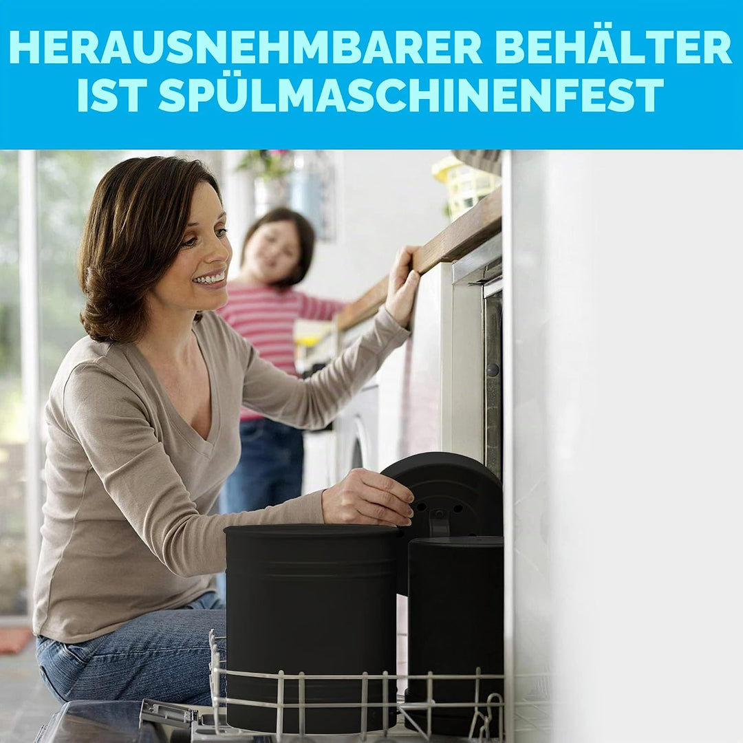 5 Liter Küchen Bio Mülleimer und geruchsdichter Komposter Eimer mit Aktivkohlefilter im Deckel – Bio