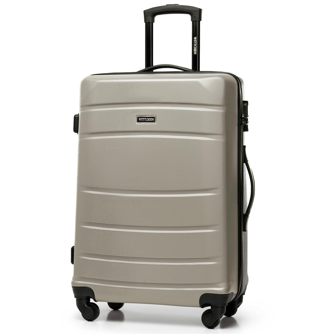 WITTCHEN Mittlerer Koffer Trolley Koffer Reisekoffer aus ABS Hartschalen Trolley 4 Rollen Kombinatio