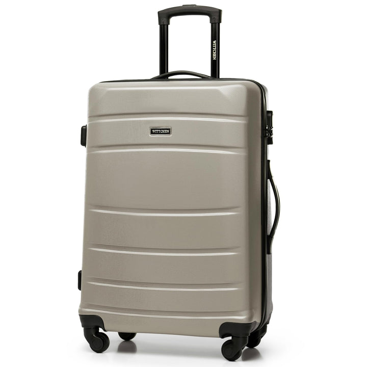 WITTCHEN Mittlerer Koffer Trolley Koffer Reisekoffer aus ABS Hartschalen Trolley 4 Rollen Kombinatio