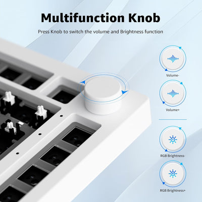 Akko 5075S Mechanische Tastatur Kit, Barebones Gaming Keyboard Wired, Unterstützt QMK/VIA Programmie