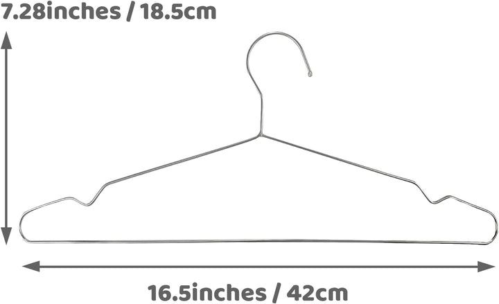 DARUITE Kleiderbügel Metall mit Rutschfester Nut, Silber, 42 cm 20 Stück | Kleiderbügel Strapazierfä