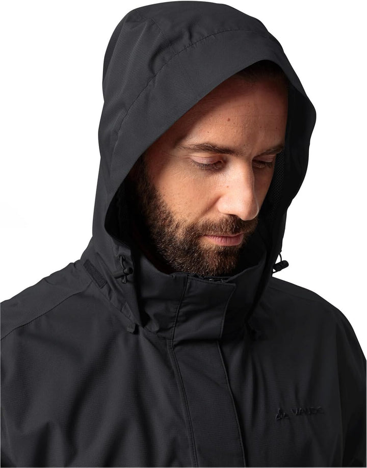 VAUDE Men's Escape Parka - Regenjacke Herren, Wasserdichter Regen-Parka aus recyceltem Polyester, 2-