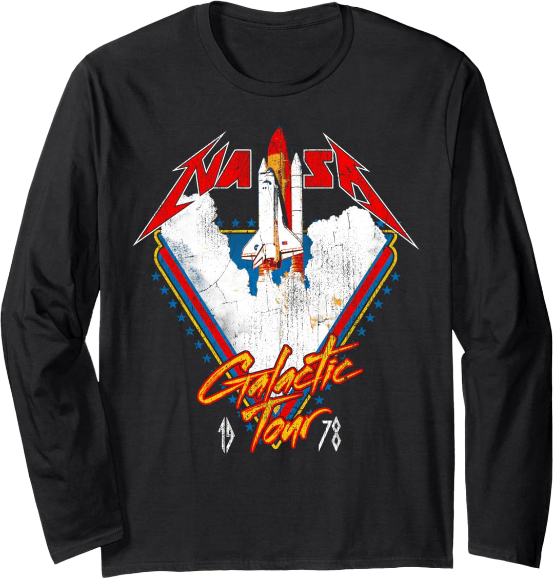 NASA Space Shuttle Galactic Tour 1978 Poster Langarmshirt