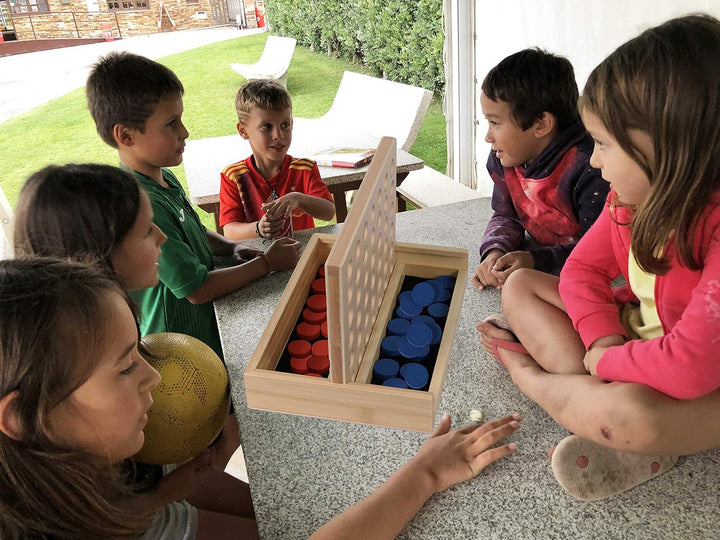 TOWO Holz 4 in Einer Reihe Spiel-klassisches Strategie-Spiel für Kinder-Connect das 4 Discs von glei