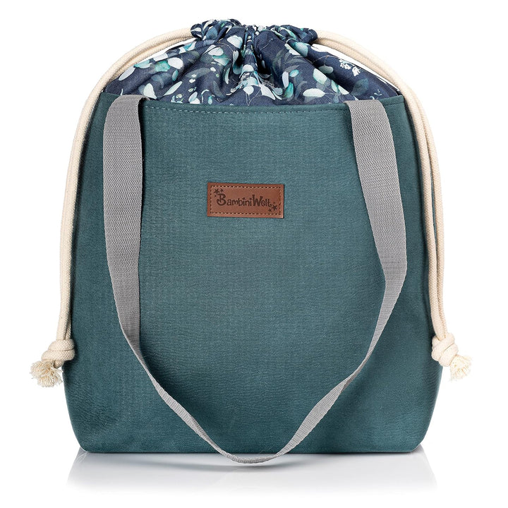 BAMBINIWELT Wickeltasche Schultertasche Shopper Babytasche Windeltasche aus LEDER für Kinderwagen Bu