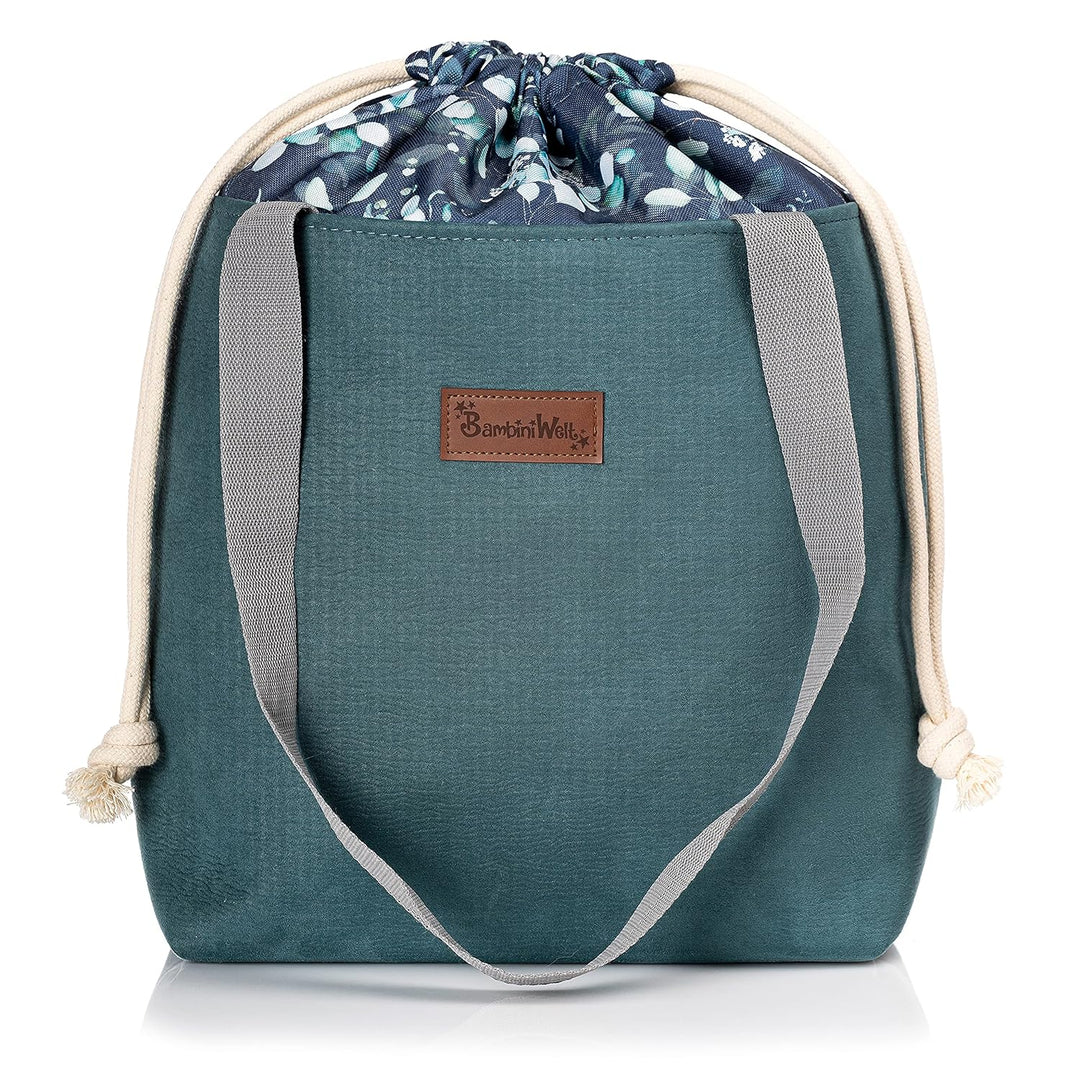 BAMBINIWELT Wickeltasche Schultertasche Shopper Babytasche Windeltasche aus LEDER für Kinderwagen Bu
