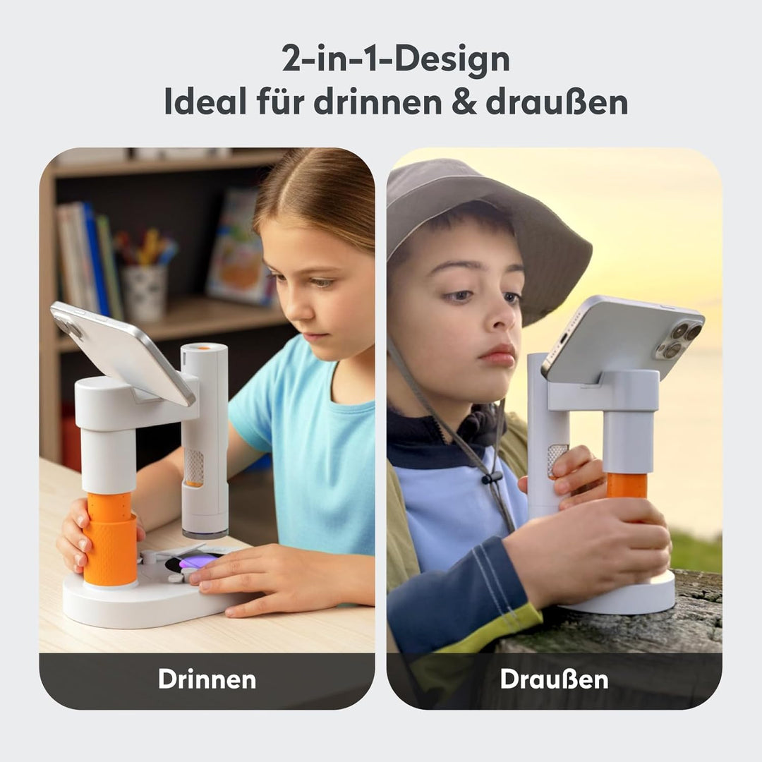 Mikroskop für Kinder, MatataStudio MX1-AS USB Digitales Mikroskop mit 3,5x-1000x, Multifunktionsstat