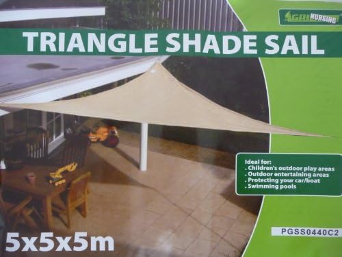 point-garden Sonnensegel Sonnenschutz Sonnendach Dreieck 5m x 5m x 5m beige