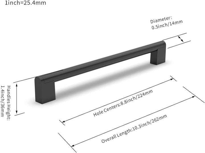 FURNIWARE 10 Stück Möbelgriffe, 224mm Bohrlochabstand Edelstahl Möbelgriffe Schrankgriffe Küche Kabi