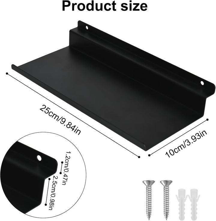 Regal für Akustikpaneele Wandregale aus Metall 25×10cm Akustikpaneele Zubehör Schwarz Schwebende Wan
