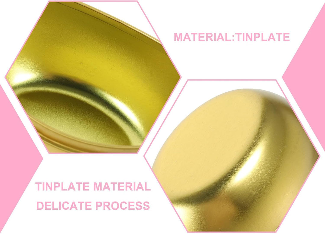Gadpiparty 3 Stück Goldfarbene Bonbondose aus Weissblech im Barrenform Design Leichte und Strapazier
