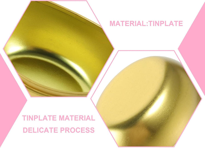 Gadpiparty 3 Stück Goldfarbene Bonbondose aus Weissblech im Barrenform Design Leichte und Strapazier