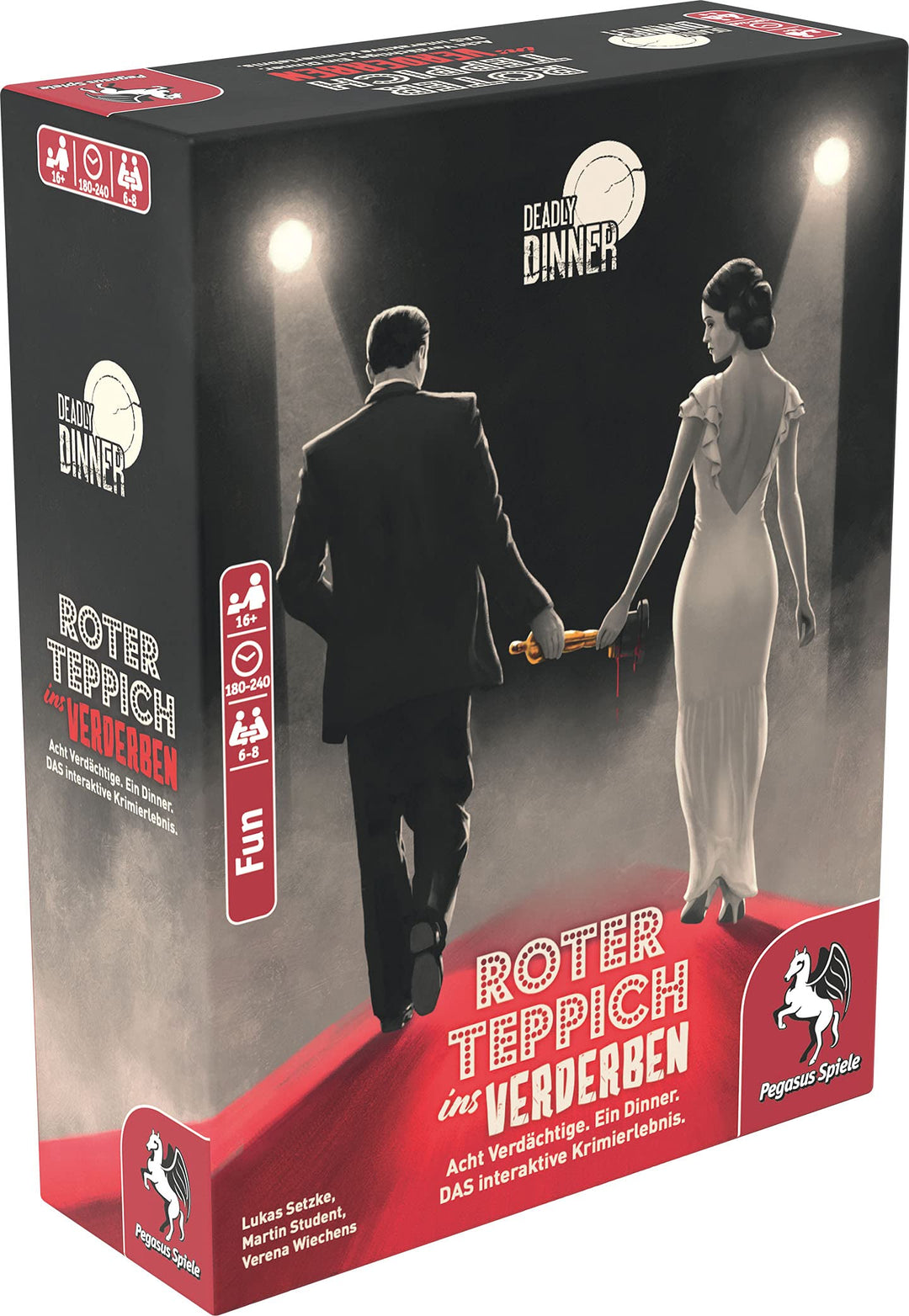 Pegasus Spiele 19010G - Deadly Dinner - Roter Teppich ins Verderben - Krimi Dinner für Zuhause - 6 b