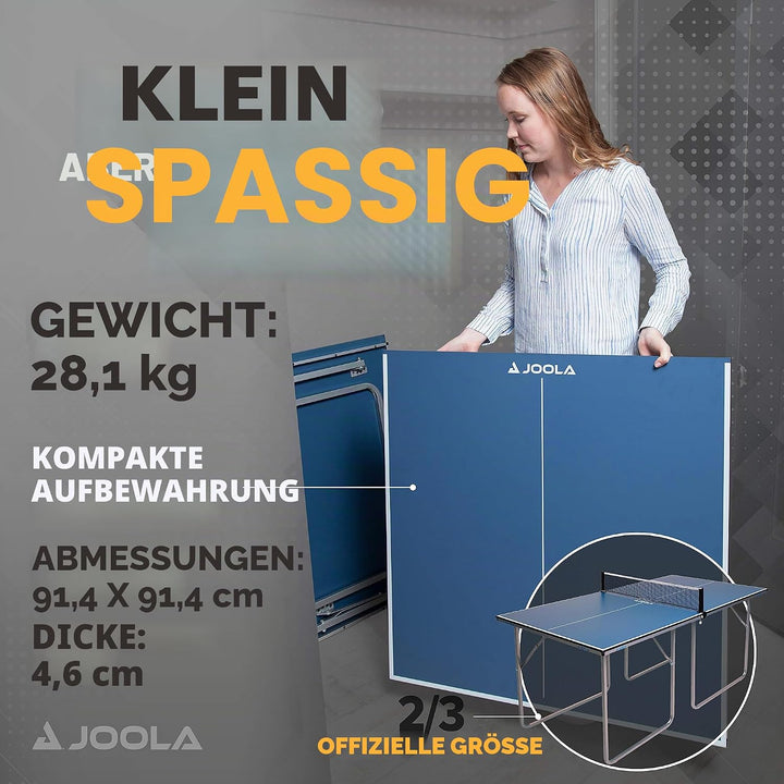 JOOLA Tischtennisplatte Midsize, mittelgrosse Freizeit Tischtennisplatte inklusive Netz, Bundle mit
