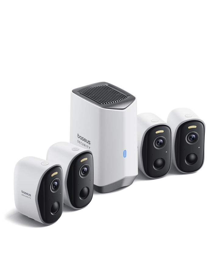 Baseus Security Überwachungskamera Aussen Kabellos 16TB Erweiterbarer Speicher, 210Tage Akku, IP67 W