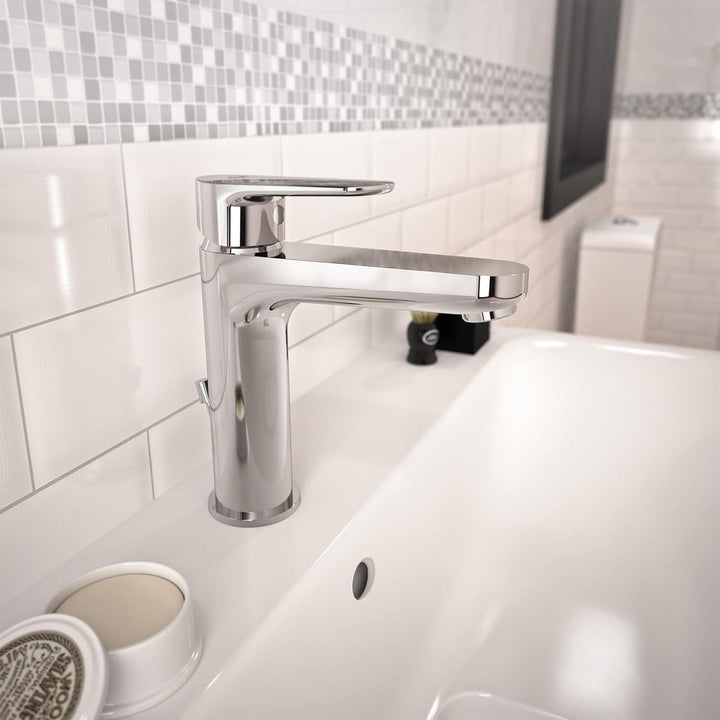 Ideal Standard BC699AA Cerafine O Waschtischarmatur Grande mit Zugknopf-Ablaufgarnitur mit Ablaufgar