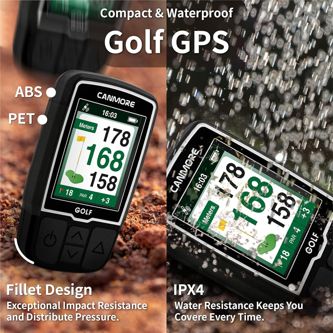 Canmore HG200 Golf-GPS – wasserfestes 2-Zoll-Vollfarbdisplay mit über 41.000 wichtigen Golfplatzdate