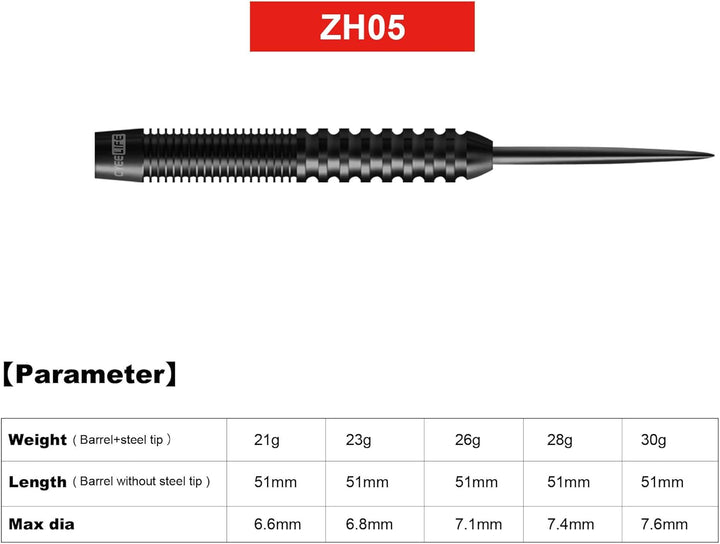CyeeLife 26g Tungsten Steel Dart Barrels 90% ZH05 Schwarz