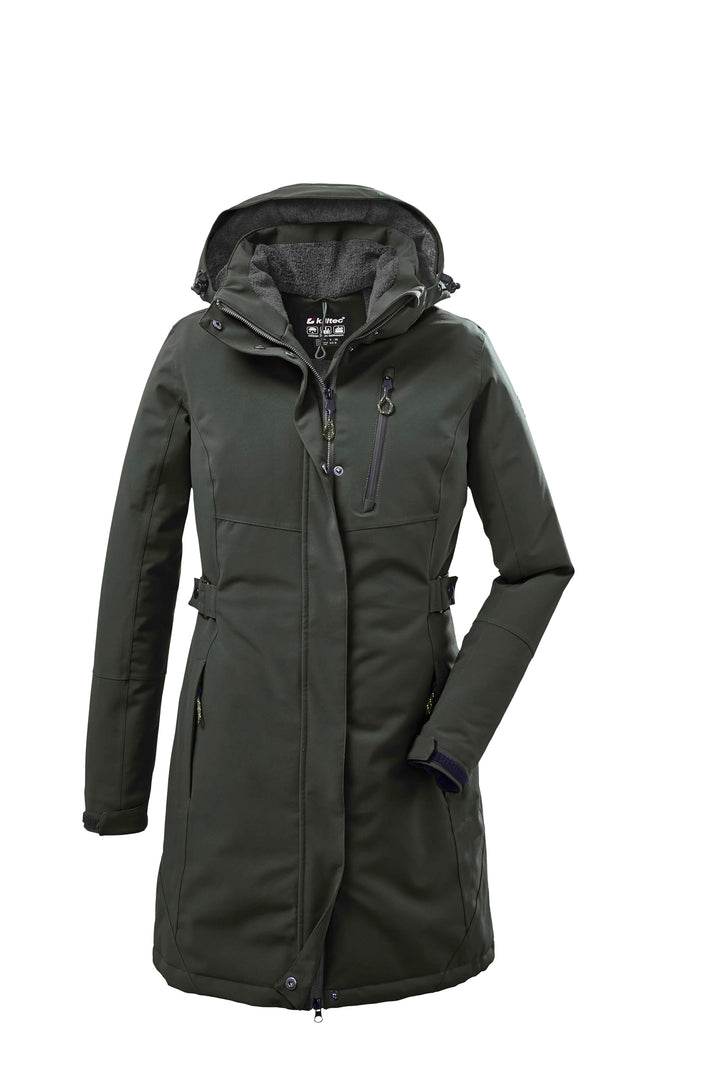 Killtec Damen Kow 165 Wmn Prk Funktionsparka/Parka mit abzippbarer Kapuze 38 dunkeloliv, 38 dunkelol