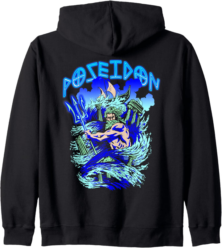Poseidon Antike griechische Gott Mythologie Vaporwave Kapuzenjacke