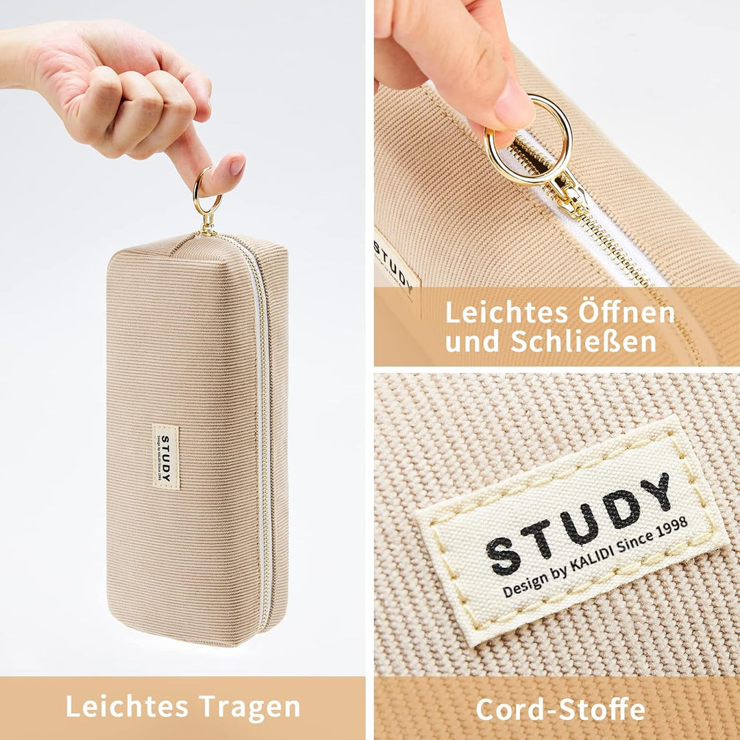 KALIDI Mäppchen Federmäppchen Mädchen Teenager Stiftetasche Stiftemappe Cord-Stoff Federtasche Penci
