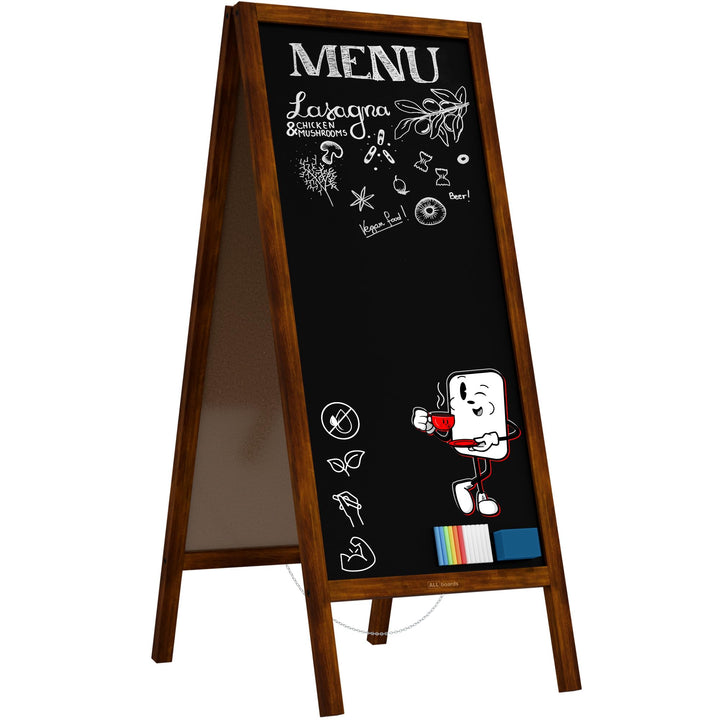 ALLboards Kundenstopper mit lackiertem Holzrahmen 150x61cm, Werbetafel, Gehwegaufsteller, Aufsteller