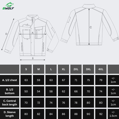 BWOLF Brave Arbeitsjacke Männer Arbeitsjacke Herren Multifunktionale Arbeitsjacke Bundjacke – Multit