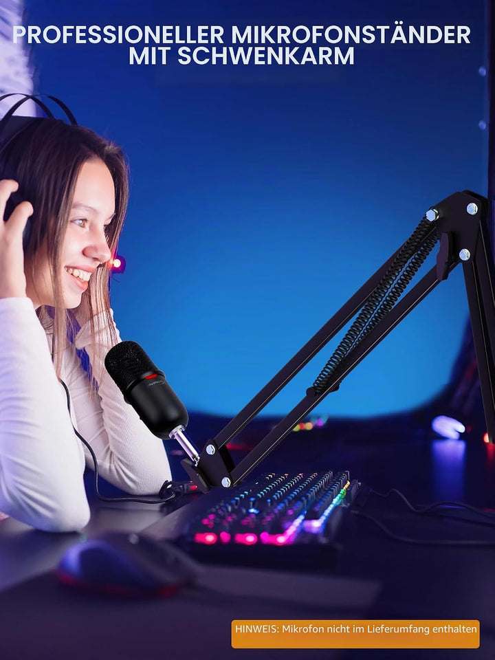 SUNMON für HyperX SoloCast / 2 Mikrofon Arm, Universeller SoloCast 2 Mikrofonarm Tisch Mikrofonständ
