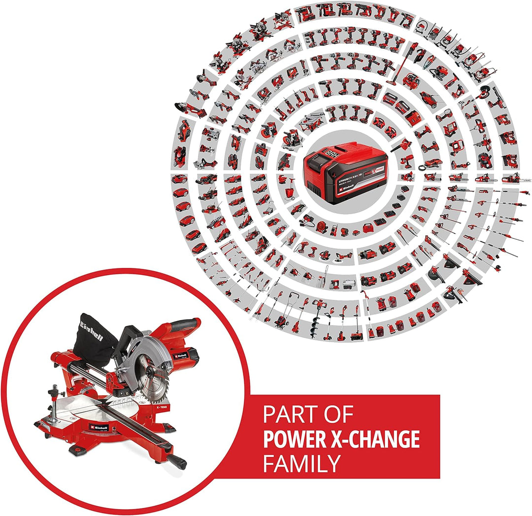Einhell Akku-Zug-Kapp-Gehrungssäge TE-SM 36/210 Li - Solo Power X-Change (Lithium-Ionen, leichtgängi