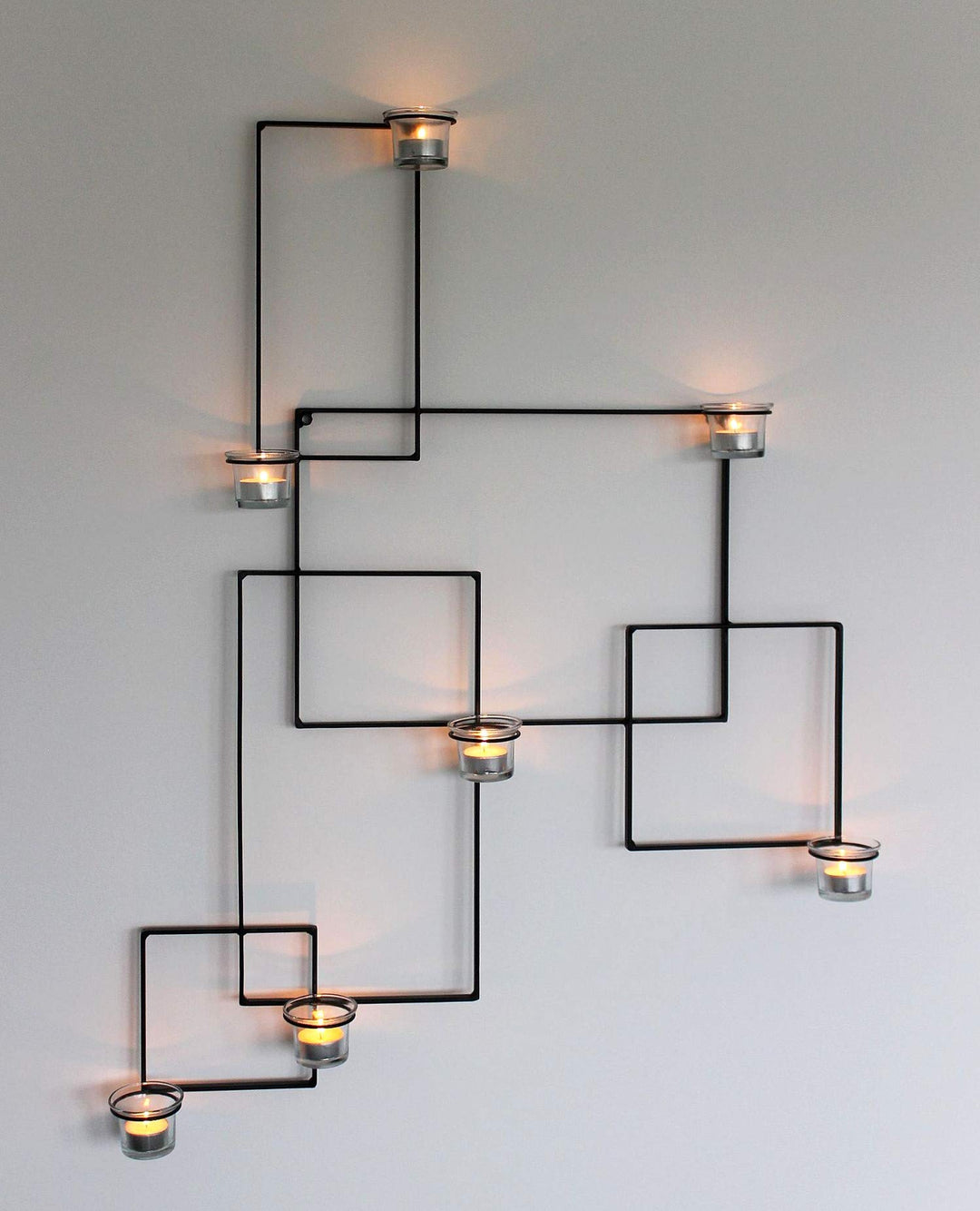 DanDiBo Wandteelichthalter Alegria Metall Wand Schwarz Teelichthalter Kerzenhalter Wandkerzenhalter